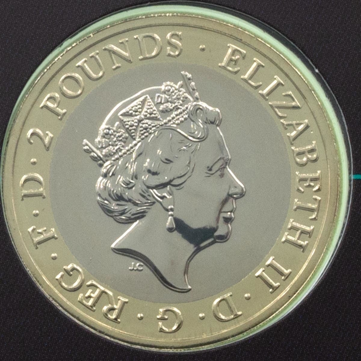 UK18FRBU 2018 Frankenstein Two Pound Brilliant Uncirculated Coin In Folder Obverse