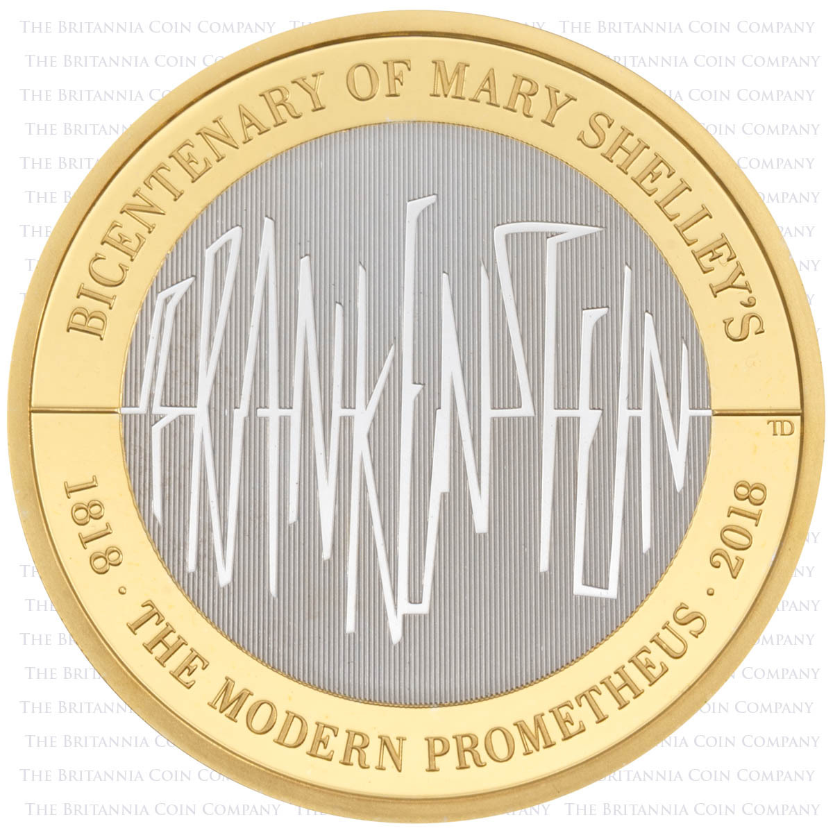 UK18FRPF 2018 Frankenstein Two Pound Piedfort Silver Proof Coin gothic reverse design