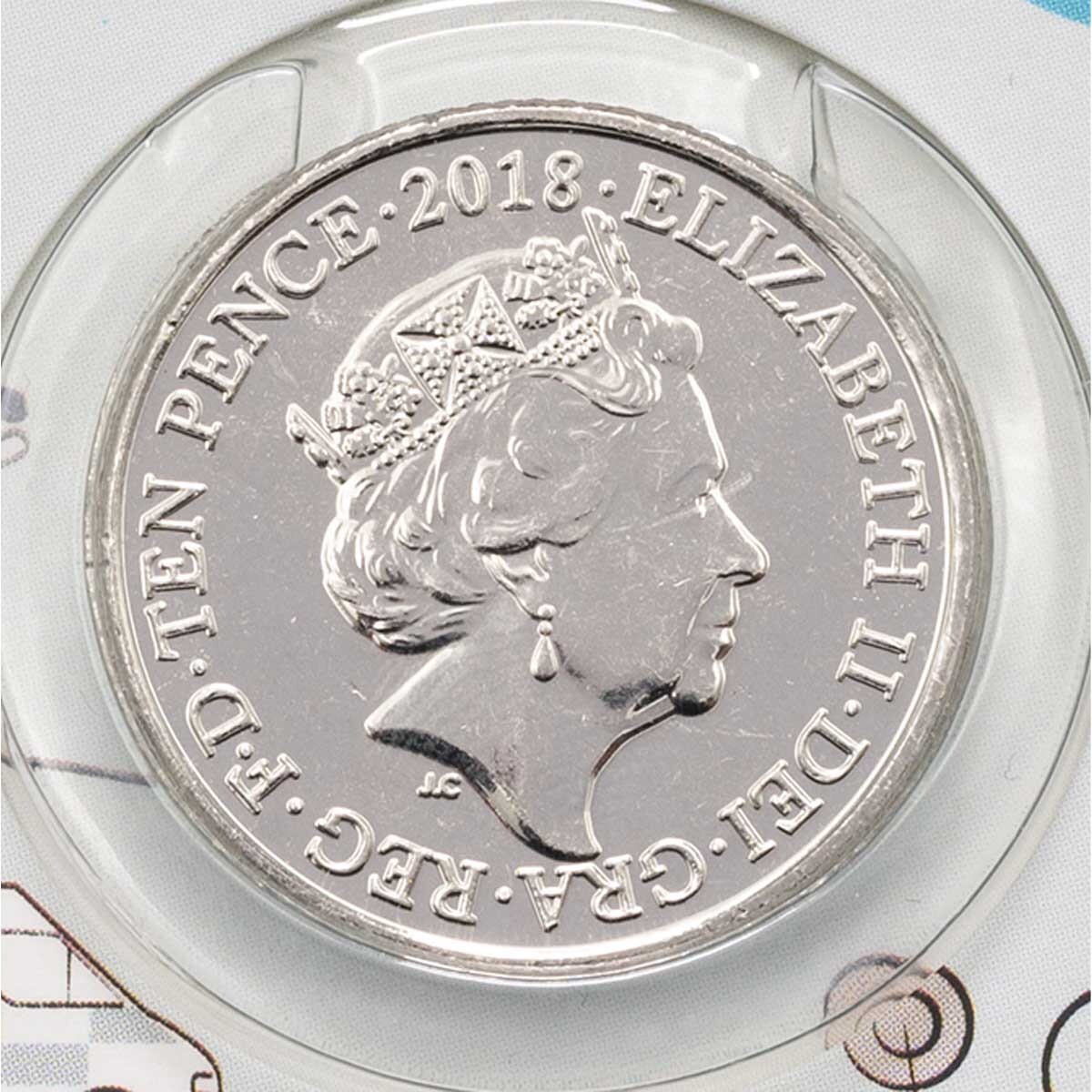 Obverse image of the 2018 N For National Health Service Ten Pence Great British Coin Hunt Coin 