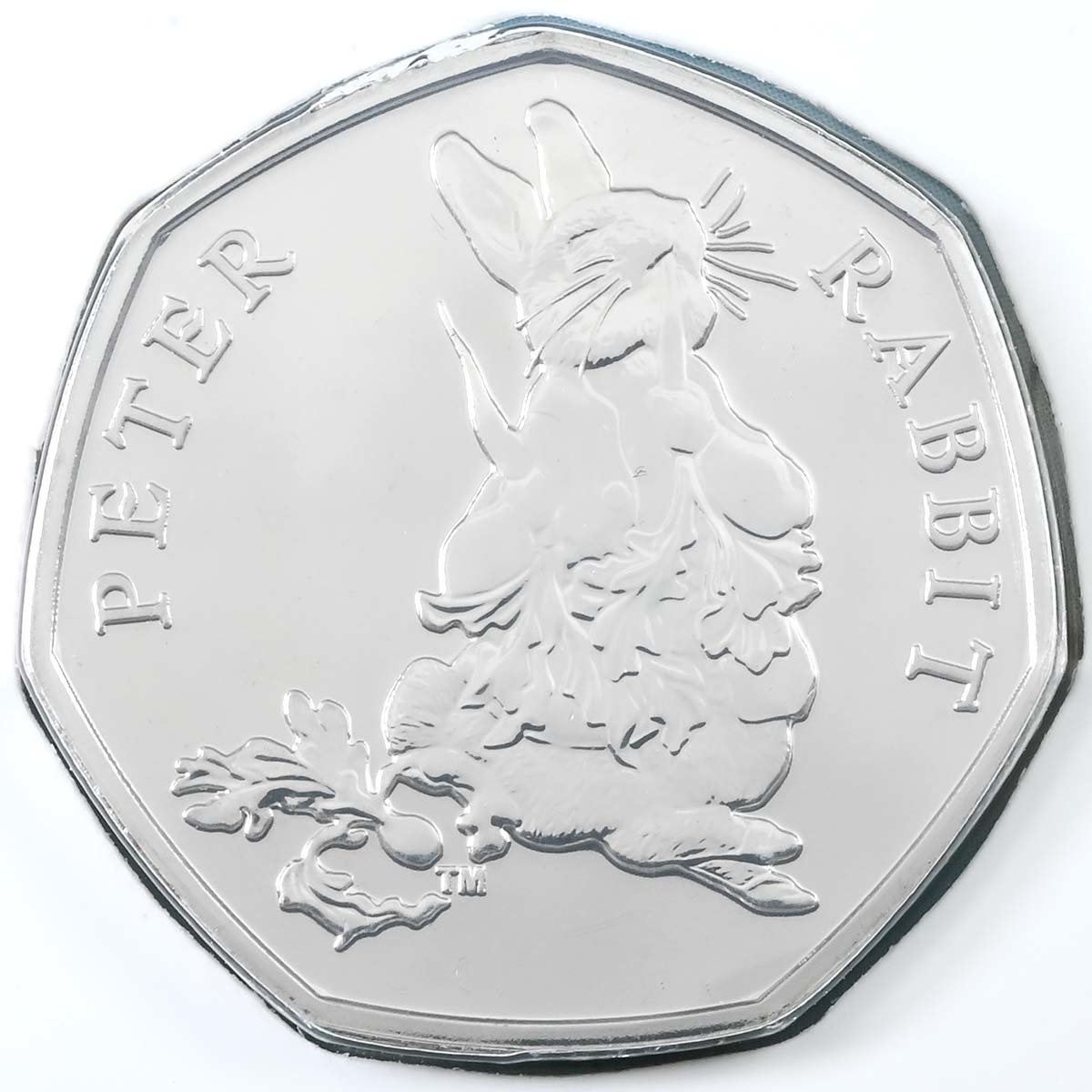 UK18PRBU 2018 Beatrix Potter Peter Rabbit Fifty Pence Brilliant Uncirculated Coin In Folder Reverse