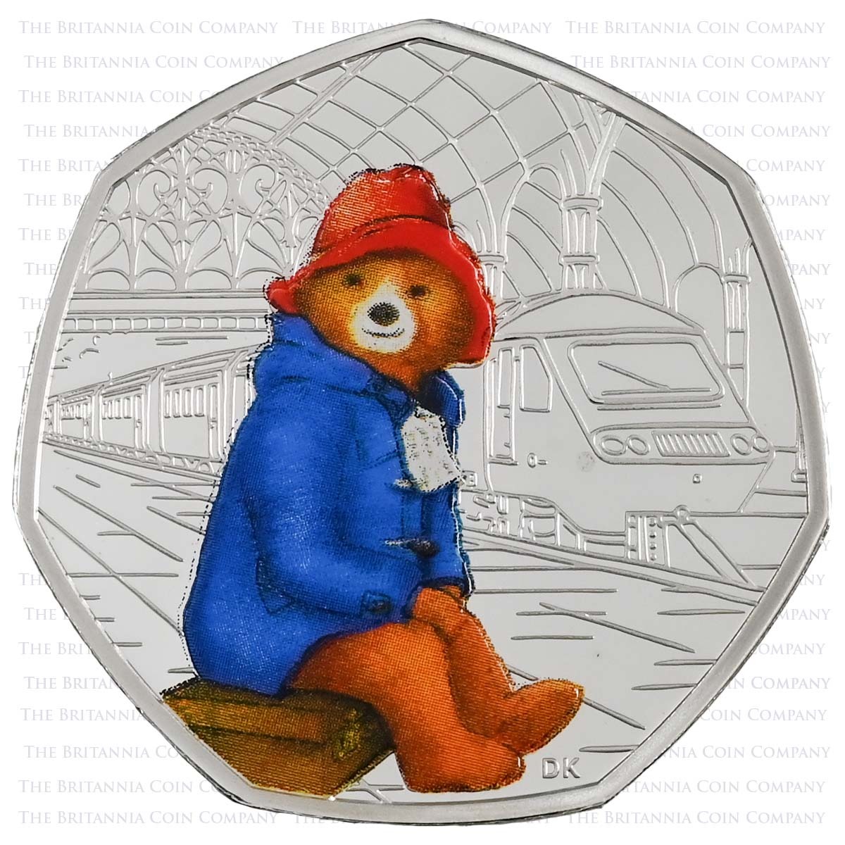 UK18PSSP 2018 Paddington at the Station 50p Coloured Silver Proof Reverse