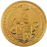 2018 Queen's Beasts Black Bull of Clarence Quarter Ounce Gold Bullion Thumbnail