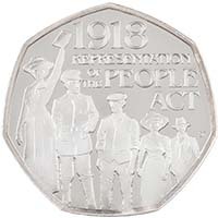 UK18RPPF 2018 Representation of the People Act 50p Piedfort Silver Proof Thumbnail
