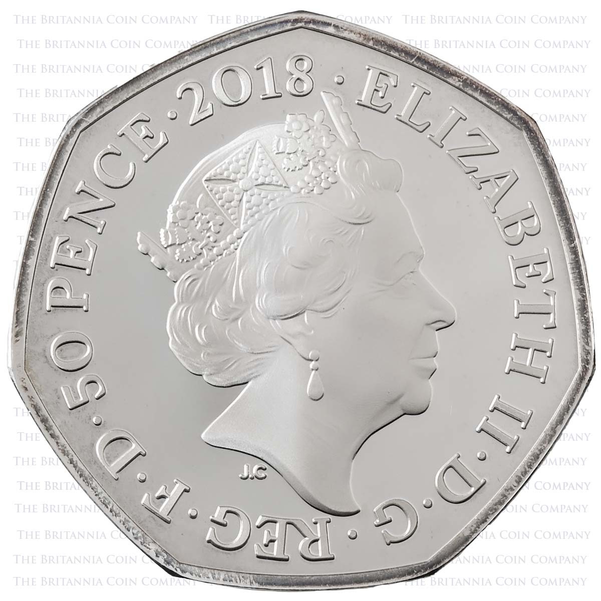 UK18RPPF 2018 Representation of the People Act 50p Piedfort Silver Proof Obverse