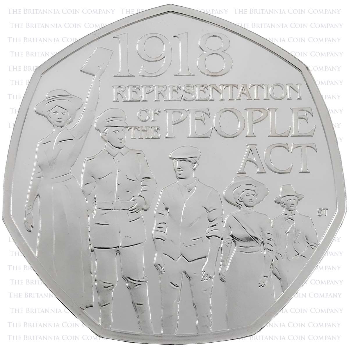 UK18RPSP 2018 Representation of the People Act 50p Silver Proof Reverse
