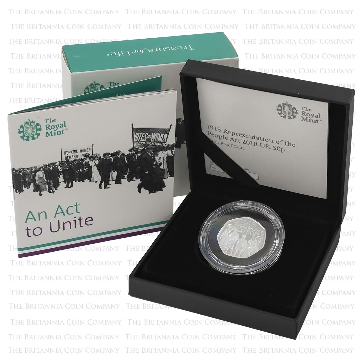 UK18RPSP 2018 Representation of the People Act 50p Silver Proof Boxed