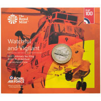 UK18SKBU 2018 RAF Royal Air Force Centenary Sea King Two Pound Brilliant Uncirculated Coin In Folder Thumbnail