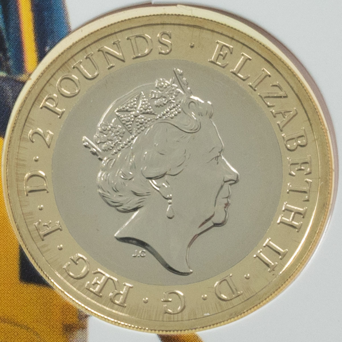 UK18SKBU 2018 RAF Royal Air Force Centenary Sea King Two Pound Brilliant Uncirculated Coin In Folder Obverse