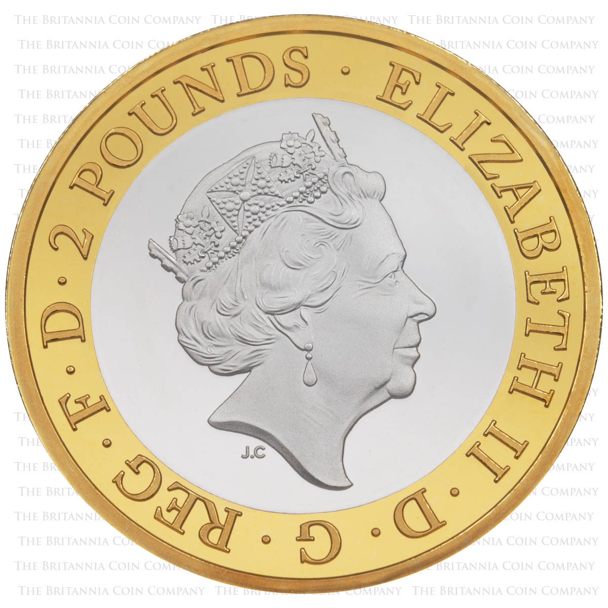 UK18SKPF 2018 Sea King Two Pound Piedfort Silver Proof RAF Coin Obverse