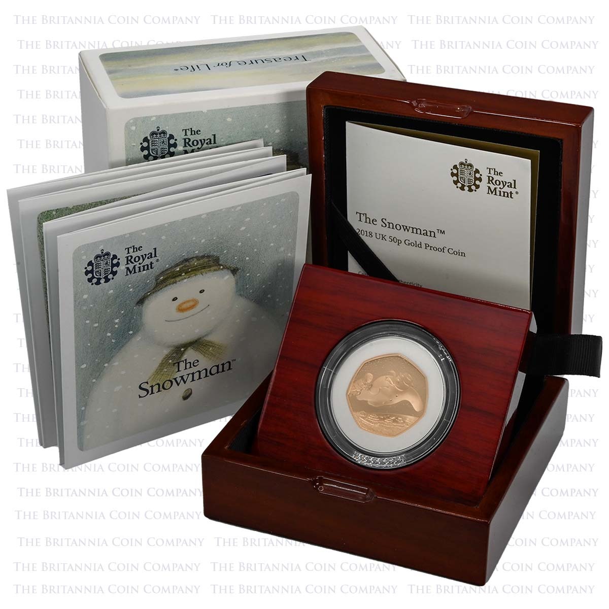UK18SMGA 2018 The Snowman 50p Gold Proof Boxed