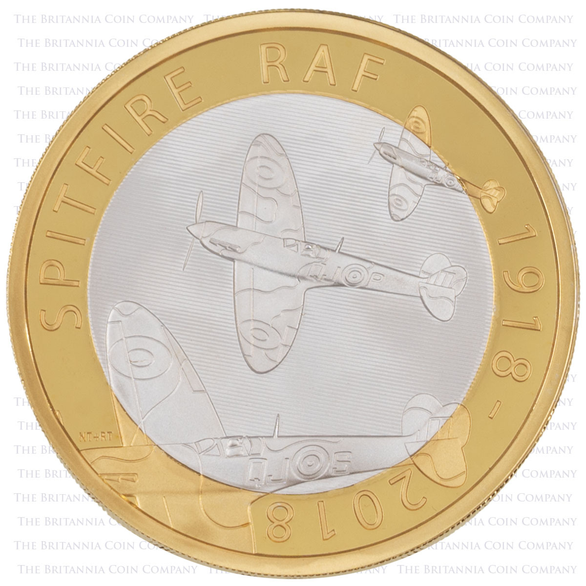UK18SPPF 2018 Spitfire Two Pound Piedfort Silver Proof Coin majestic reverse
