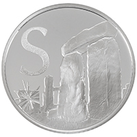 Thumbnail of the UK18SSP 2018 Stonehenge Ten Pence Silver Proof Alphabet A-Z Coin