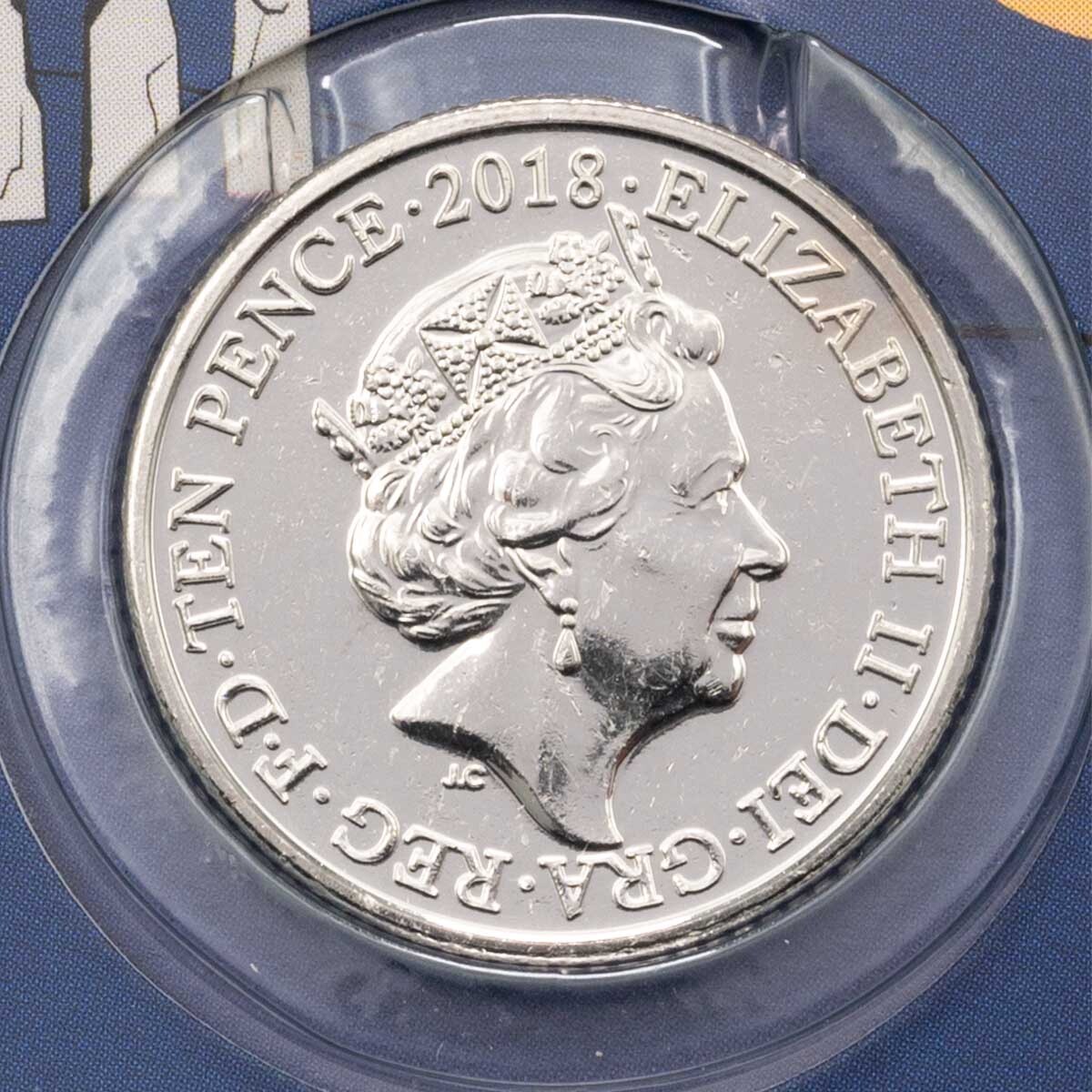 Obverse of UK18SUNR 2018 S For Stonehenge Ten Pence Great British Coin Hunt Coin