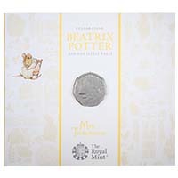 UK18TMBU 2018 Beatrix Potter Mrs Tittlemouse Fifty Pence Brilliant Uncirculated Coin In Folder Thumbnail