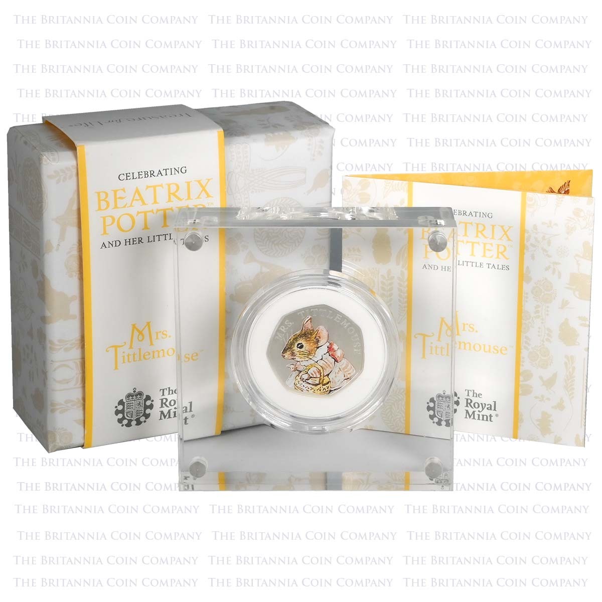 UK18TMSP 2018 Beatrix Potter Mrs Tittlemouse 50p Silver Proof Boxed