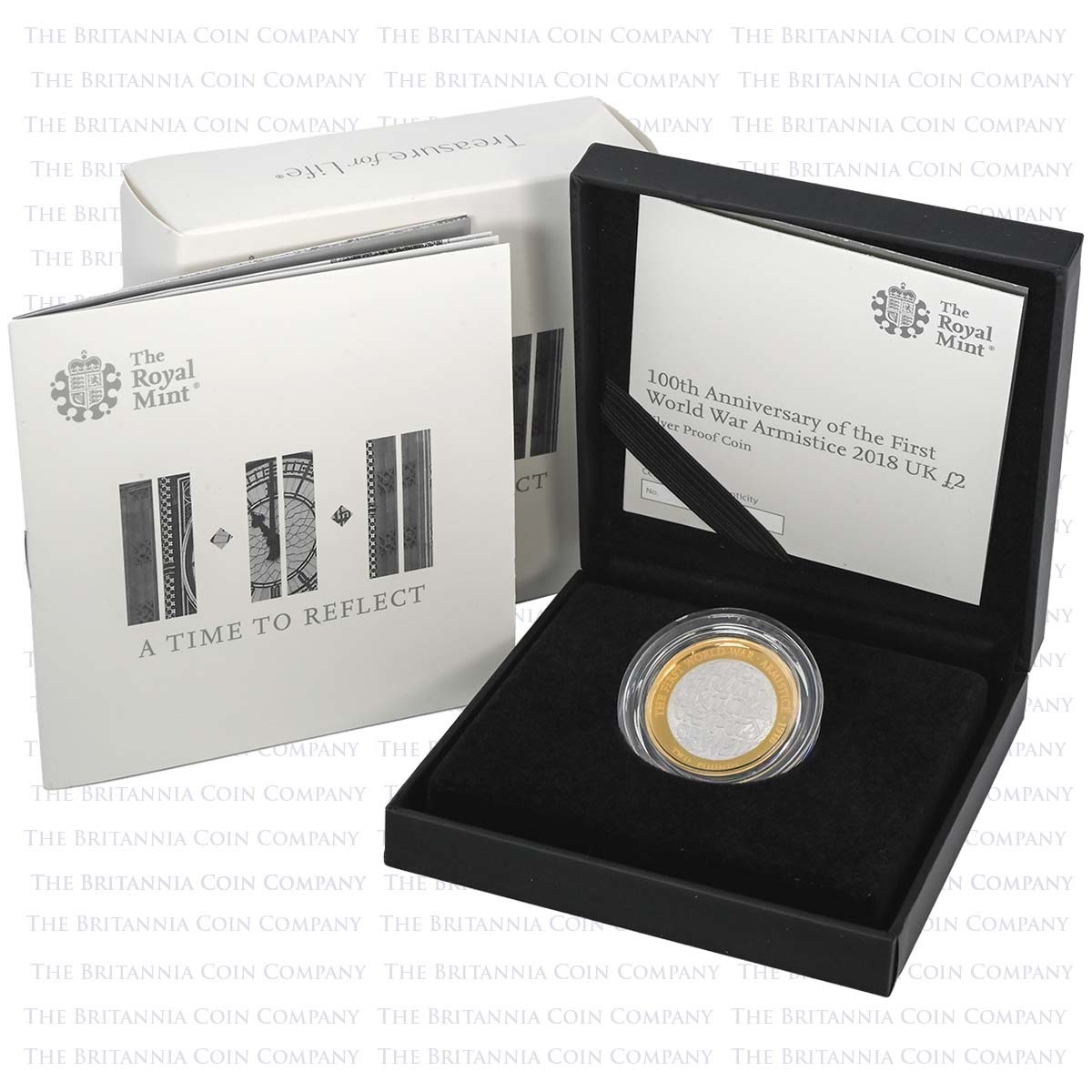 UK18W1SP 2018 First World War WW1 Armistice Two Pound Silver Proof Coin Boxed