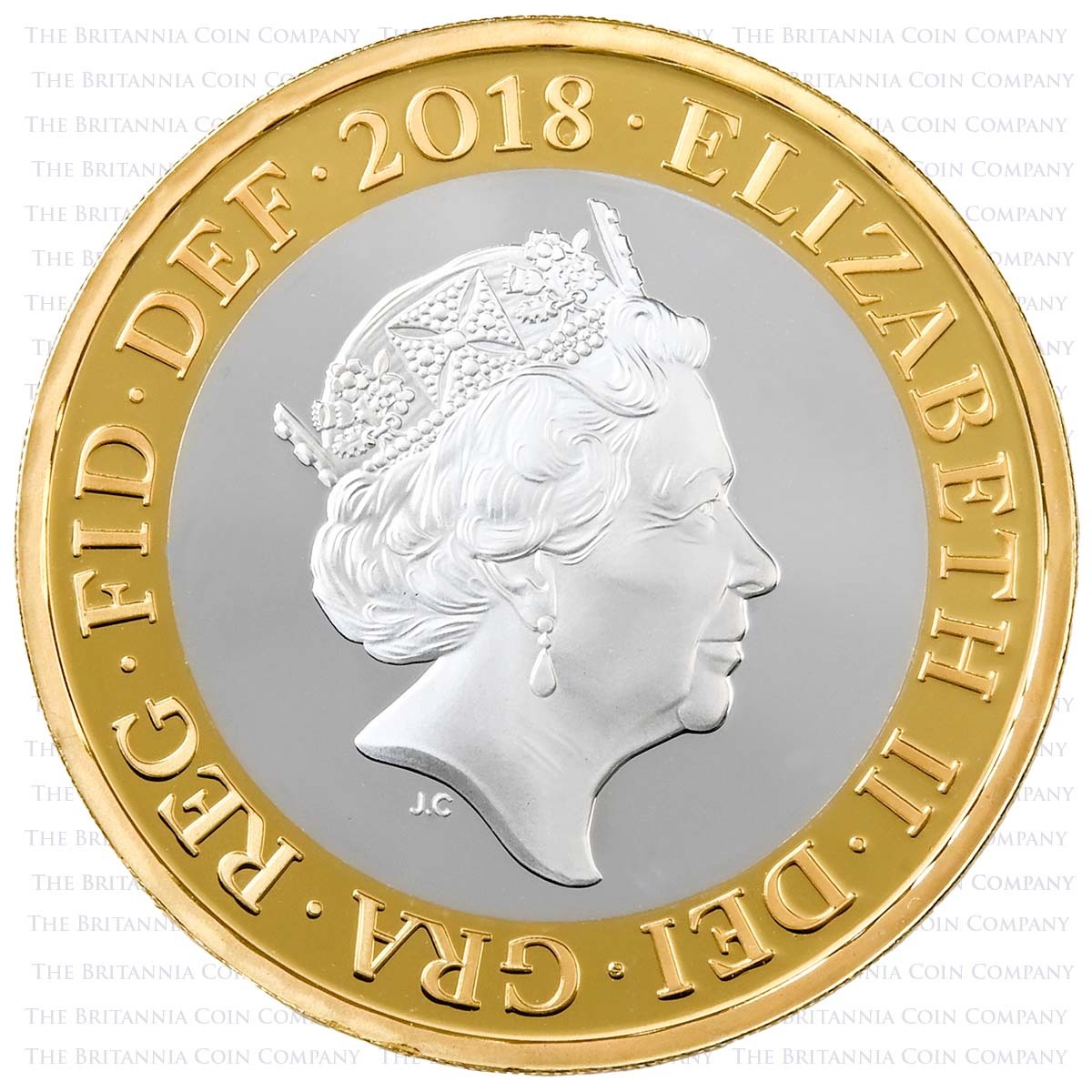 UK18W1SP 2018 First World War WW1 Armistice Two Pound Silver Proof Coin Obverse