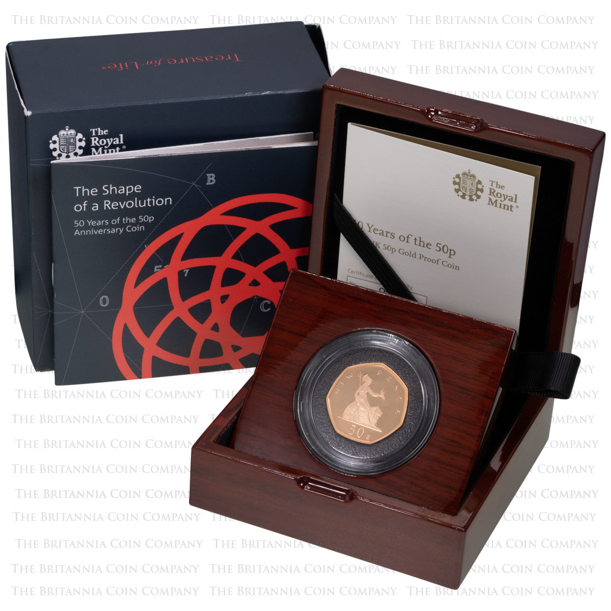 UK1950GP 2019 Fifty Years Of The Fifty Pence Gold Proof Coin Boxed