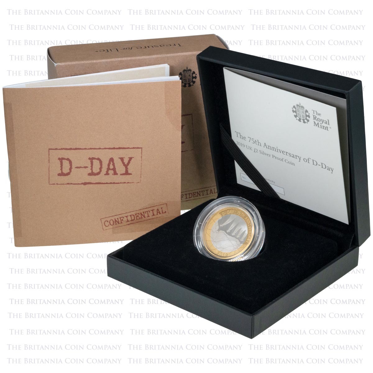 UK19DDSP 2019 D-Day Landings 75th Anniversary Two Pound Silver Proof Coin Boxed