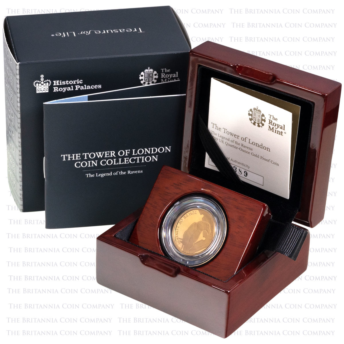 UK19LRQG 2019 Tower Of London Legend Of The Ravers Quarter Ounce Gold Proof Coin Boxed