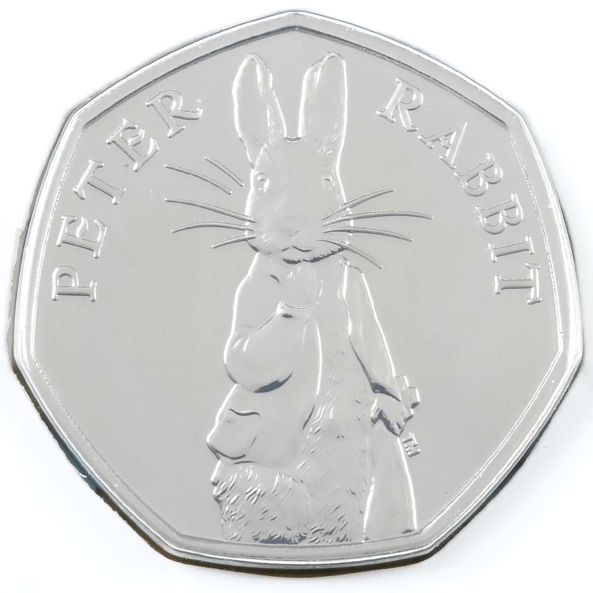 UK19PRBU 2019 Beatrix Potter Peter Rabbit Fifty Pence Brilliant Uncirculated Coin In Folder Reverse