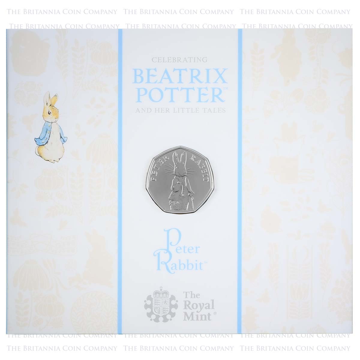 UK19PRBU 2019 Beatrix Potter Peter Rabbit Fifty Pence Brilliant Uncirculated Coin In Folder Packaging