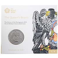 UK19QFBU 2019 Queen's Beasts Falcon Of The Plantagenets £5 Crown Brilliant Uncirculated In Folder Thumbnail