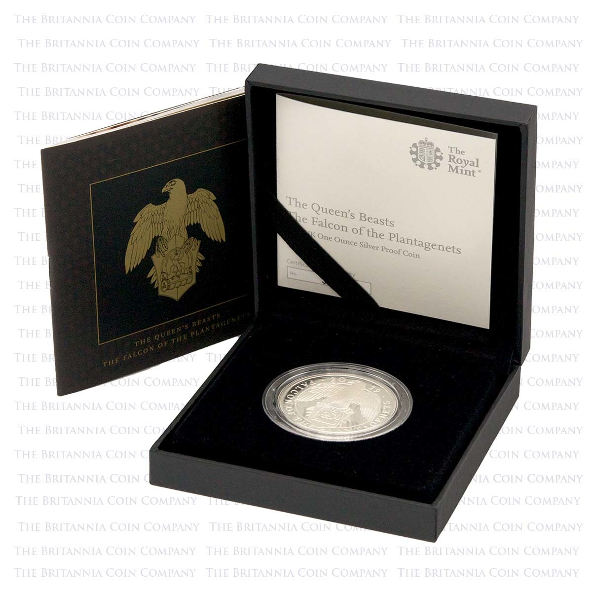UK19QFSP 2019 Falcon of the Plantagenets 1 Ounce Silver Proof Queen’s Beasts Boxed