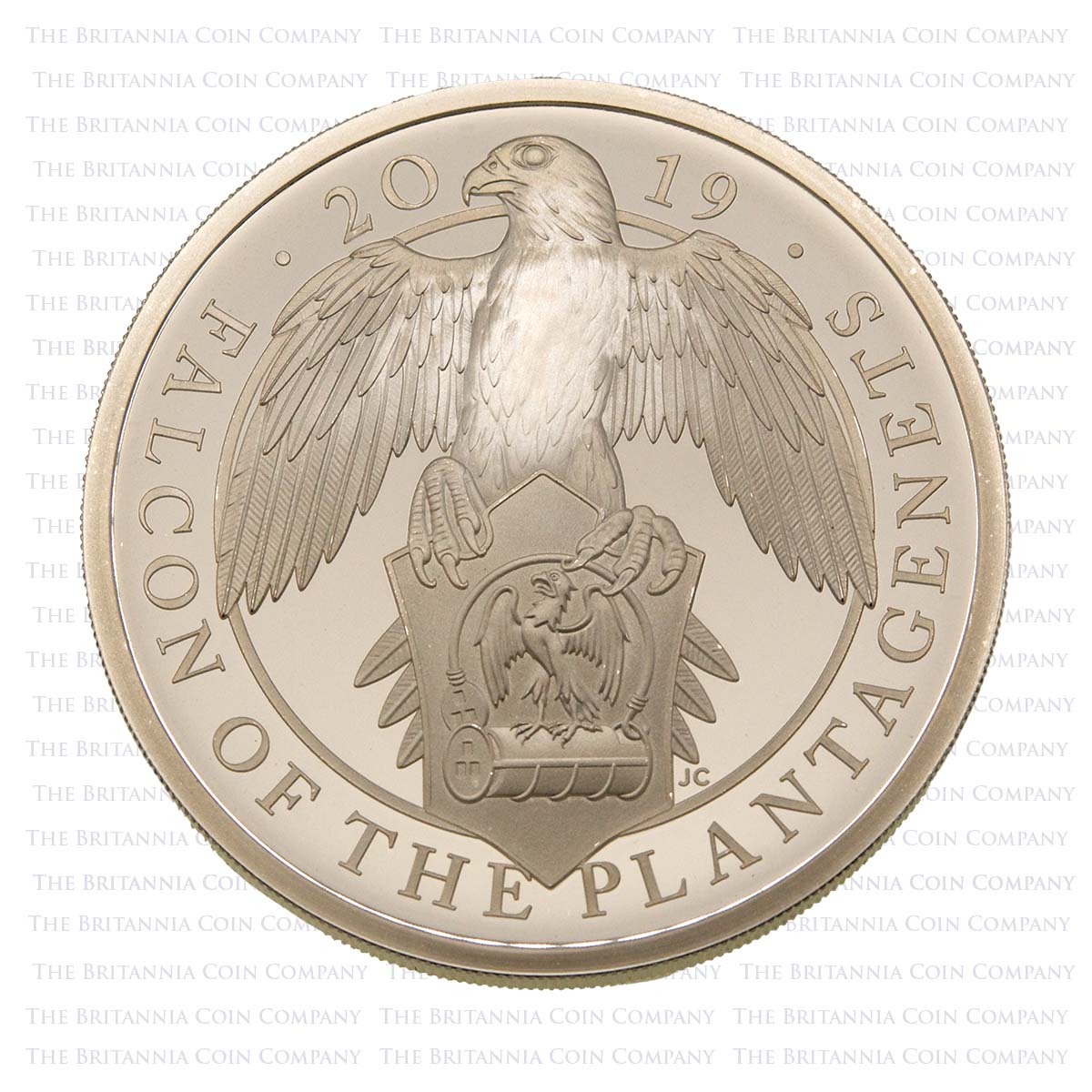 UK19QFSP 2019 Falcon of the Plantagenets 1 Ounce Silver Proof Queen’s Beasts Reverse