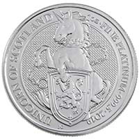 2019 Queen's Beasts Unicorn Of Scotland 1oz Platinum Bullion Thumbnail
