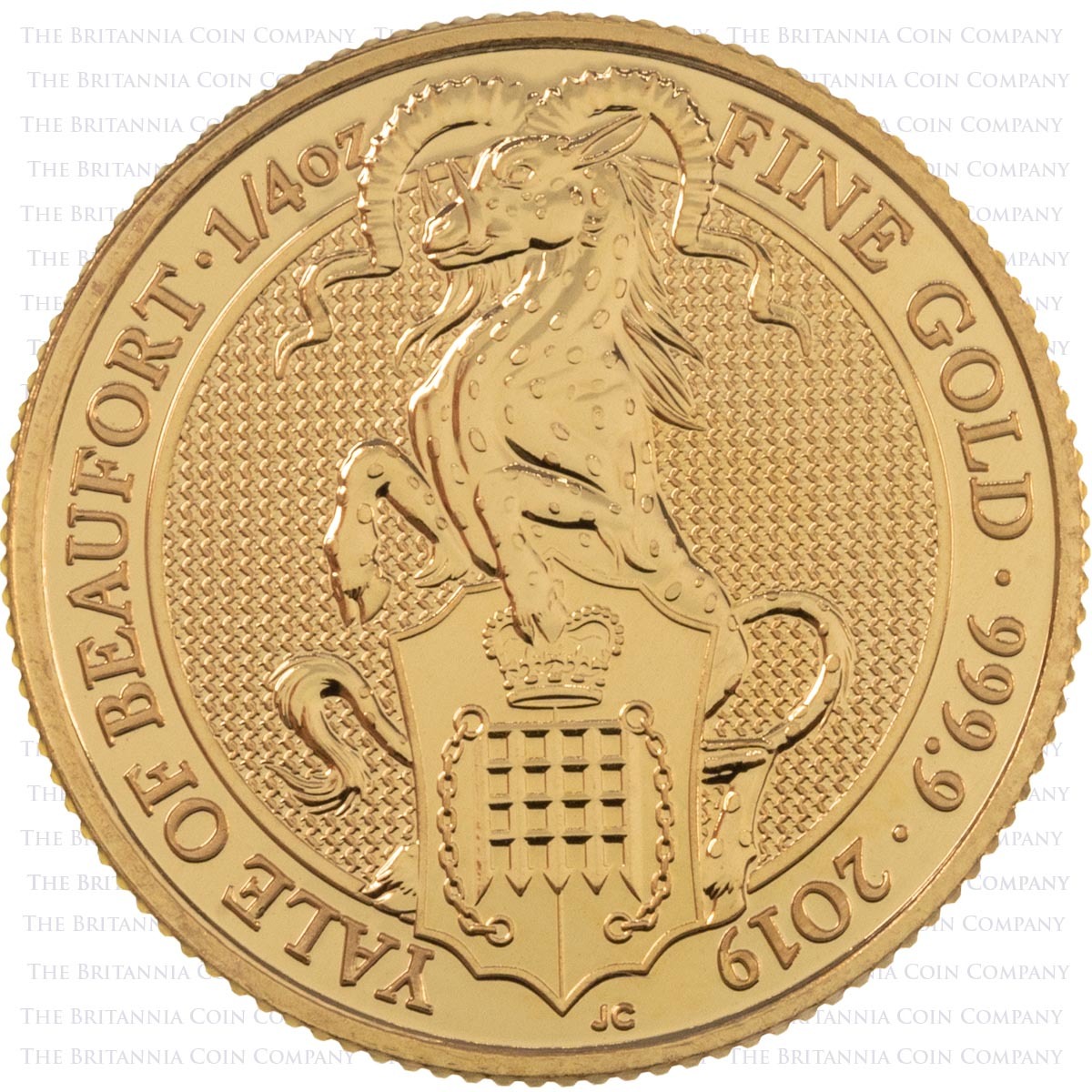 2019 Queen's Beasts Yale Of Beaufort Quarter Ounce Gold Bullion Coin Reverse