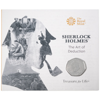 UK19SHBU 2019 Sherlock Holmes Art Of Deduction Fifty Pence Brilliant Uncirculated Coin In Folder Thumbnail