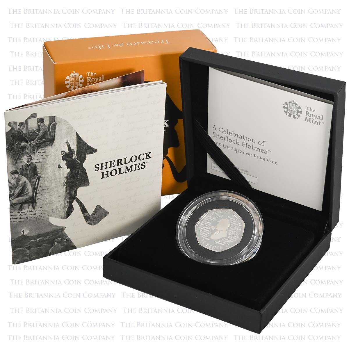UK19SHSP 2019 Sherlock Holmes 50p Silver Proof Boxed