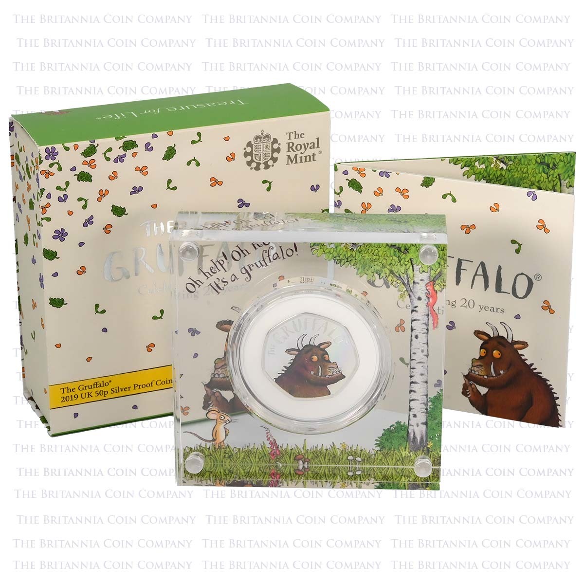 UK19TGSP 2019 Gruffalo 20th Anniversary 50p Silver Proof Colour Printed Boxed