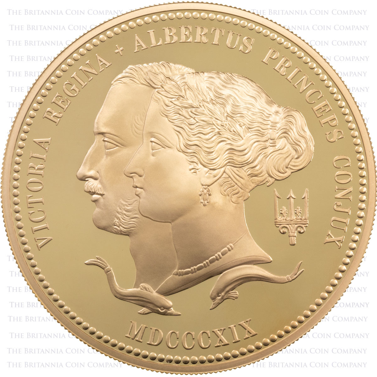 UK19VCG5 2019 Queen Victoria And Prince Albert Five Ounce Gold Proof Coin Reverse