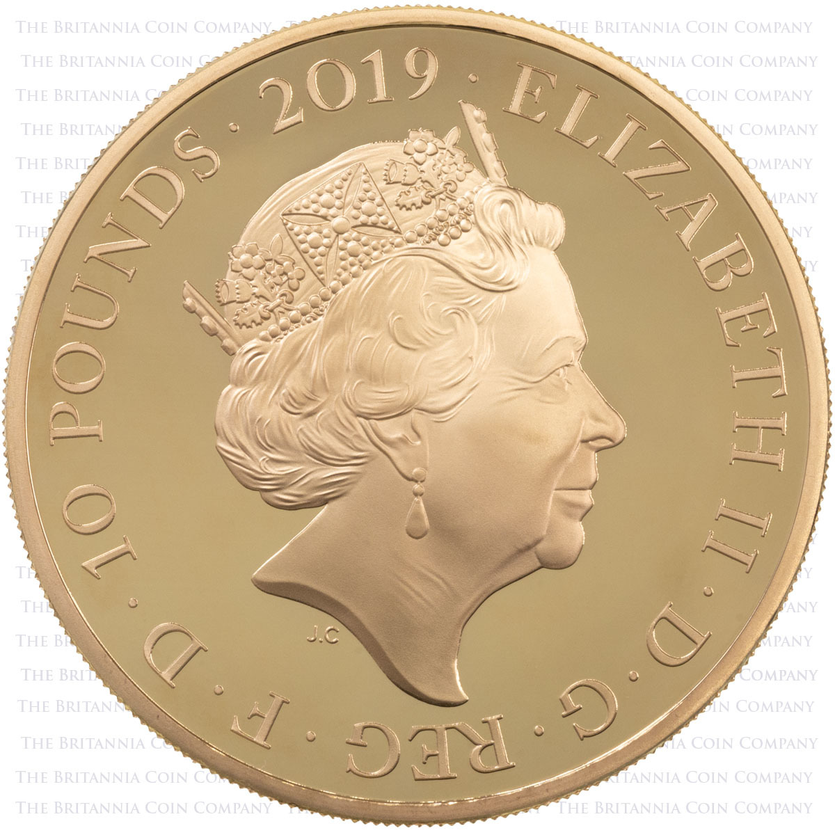 UK19VCG5 2019 Queen Victoria And Prince Albert Five Ounce Gold Proof Coin Obverse