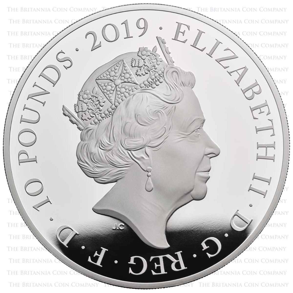 UK19VCS5 2019 Queen Victoria Five Ounce Silver Proof Coin Obverse