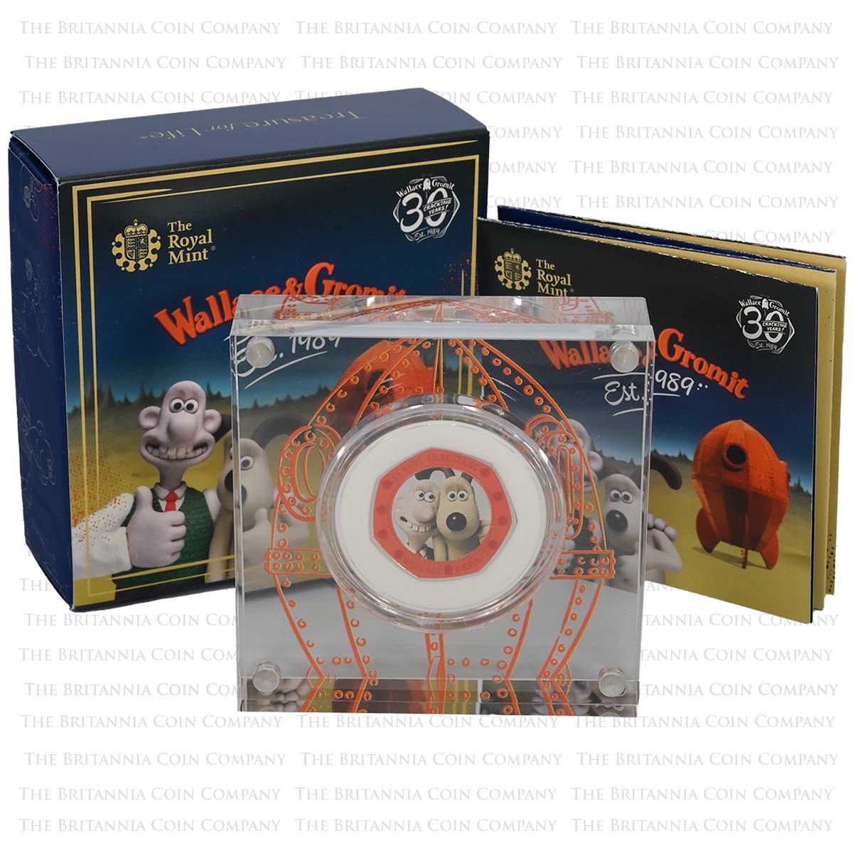 UK19WGSP 2019 Wallace and Gromit 50p Coloured Silver Proof Boxed