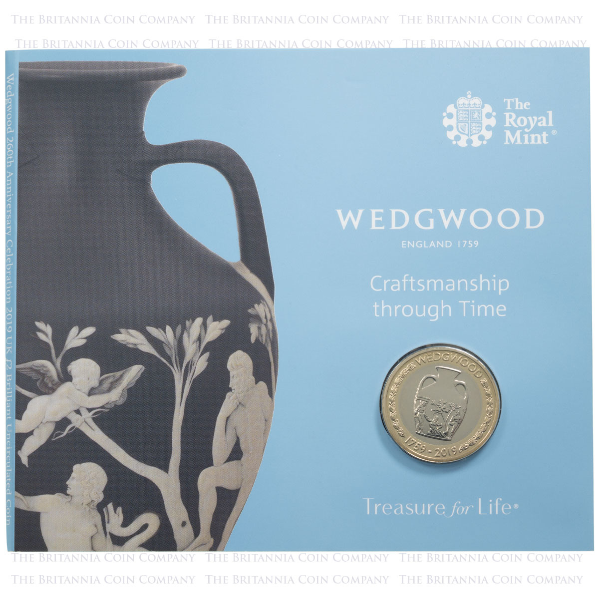 UK19WWBU 2019 260th Anniversary Of Wedgwood Two Pound Brilliant Uncirculated Coin In Folder