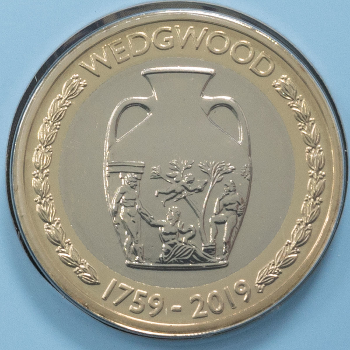 UK19WWBU 2019 260th Anniversary Of Wedgwood Two Pound Brilliant Uncirculated Coin In Folder Reverse