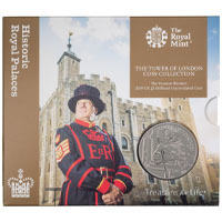 UK19YWBU 2019 Tower Of London Yeoman Warders Five Pound Crown Brilliant Uncirculated Coin In Folder Thumbnail