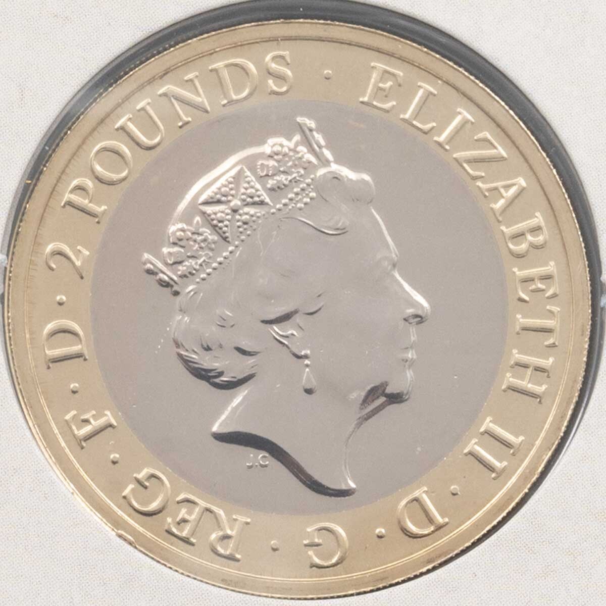 2020 Agatha Christie Two Pound Brilliant Uncirculated 100 Years Of Mystery Coin obverse side image 
