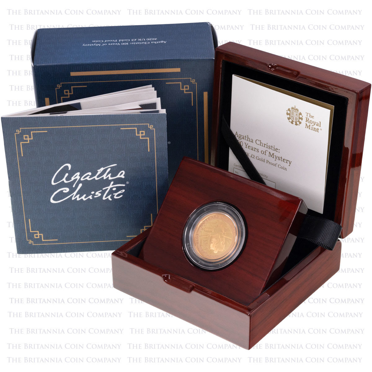 UK20ACGP 2020 Agatha Christie 100 Years Of Mystery Two Pound Gold Proof Coin Boxed
