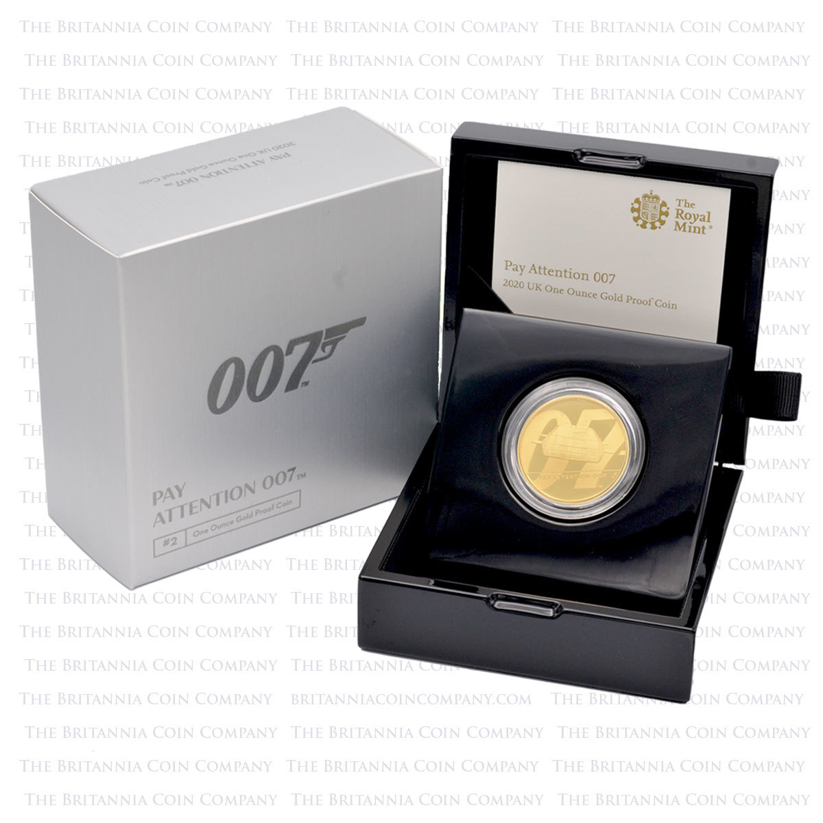 UK20B2GP 2020 James Bond Pay Attention 007 1 Ounce Gold Proof Boxed
