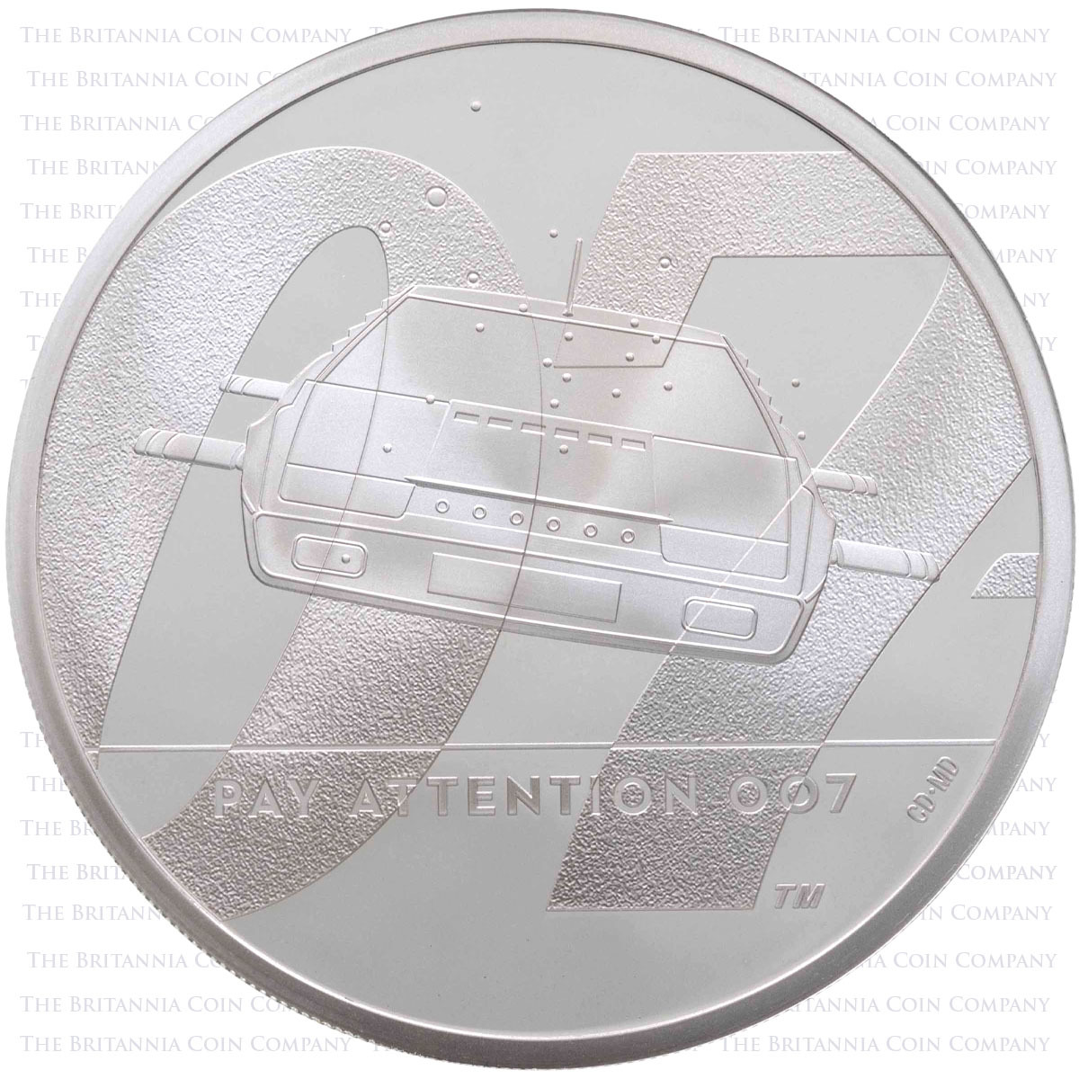 UK20B2SP 2020 Pay Attention James Bond 007 One Ounce Silver Proof Coin Reverse