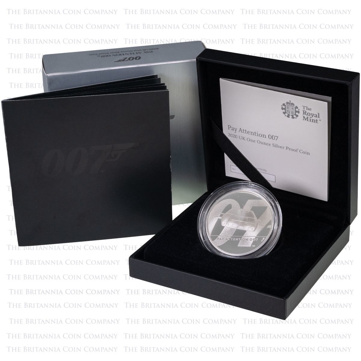 UK20B2SP 2020 Pay Attention James Bond 007 One Ounce Silver Proof Coin Boxed