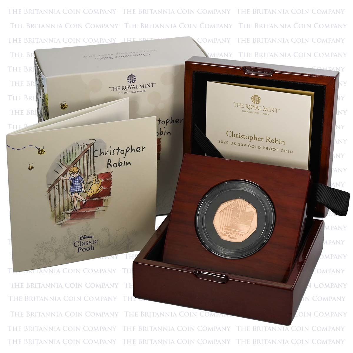 2020 Christopher Robin Winnie the Pooh 50p Gold Proof Boxed