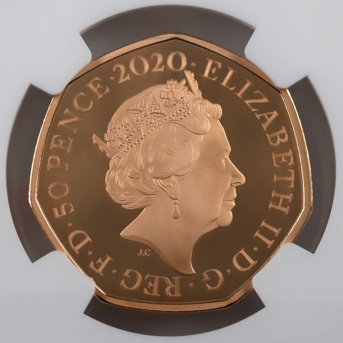 2020 Christopher Robin 50p Gold Proof NGC PF 70 Obverse