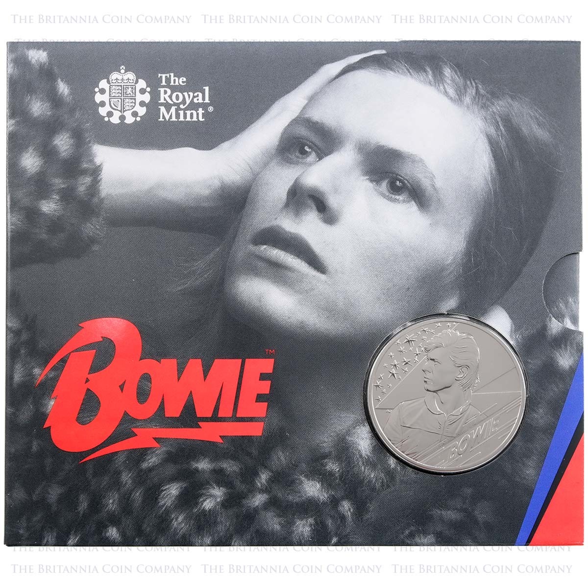 UK20D1BU 2020 Music Legends David Bowie £5 Crown Brilliant Uncirculated In Folder Packaging