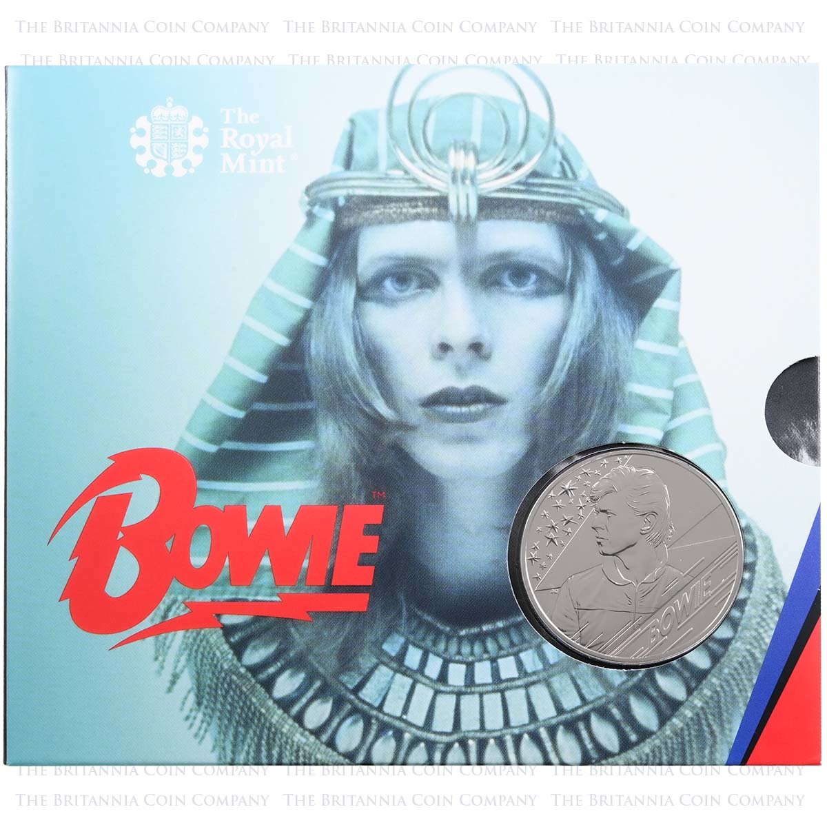 UK20D4BU 2020 Music Legends David Bowie Edition 4 £5 Crown Brilliant Uncirculated In Folder Packaging